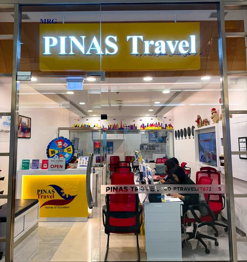 The Pinas Travel counter at Reef Mall, Deira, Dubai